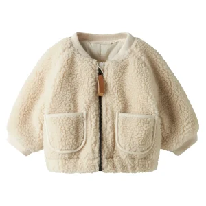 Lil'Atelier - teddy bomber jacket swan - turtledove