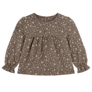 Two You Label - flower blouse - brown