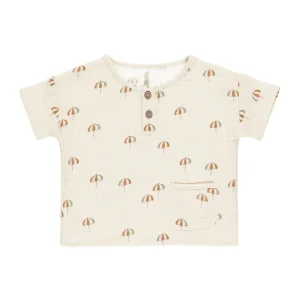 Rylee + Cru - woven Henley Tee - umbrellas