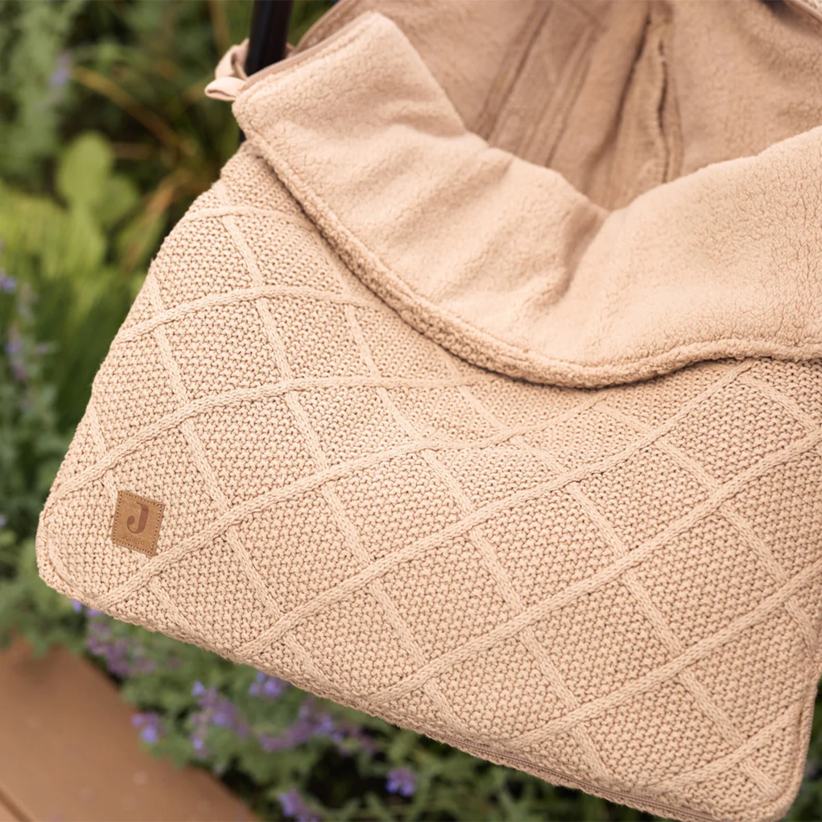 Voetenzak groep 0+ 3/5 punts Check Knit - Biscuit - Afbeelding 3