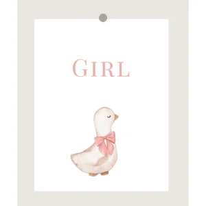 Wenskaart Duck voor geboorte meisje