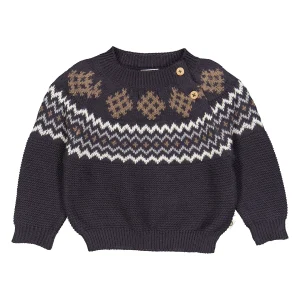 Müsli - knit jacquard sweater - mystery blue