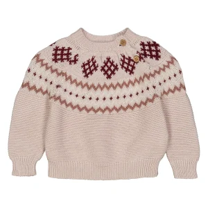 Müsli - knit jacquard sweater - nightingale pink