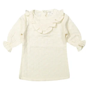 Riffle Amsterdam - dress Anna woven white embroidery - crème
