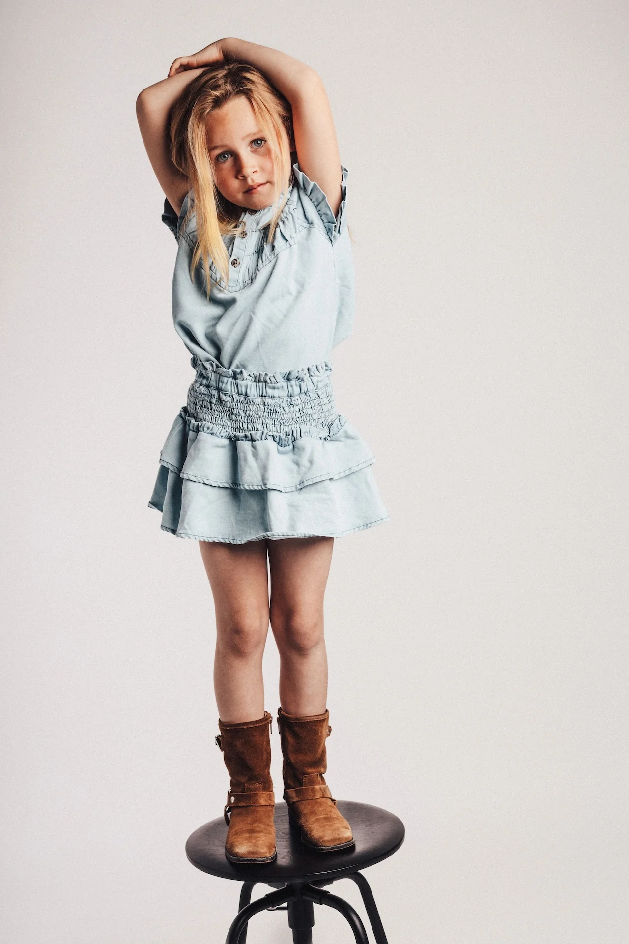 Baje Studio - denim blouse Robin - blue light - Afbeelding 6