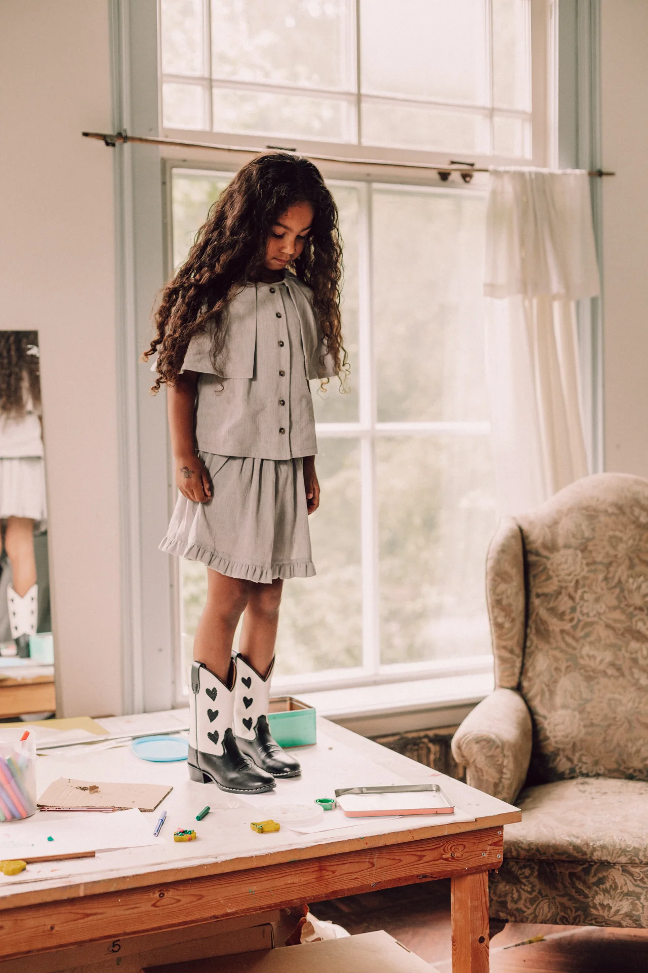 Baje Studio - woven blouse Liss - blue steel - Afbeelding 8